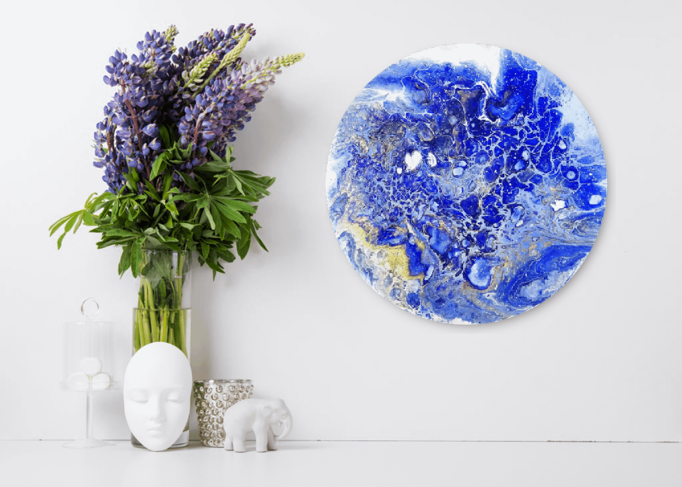 modrá planeta malba ručně malovaná