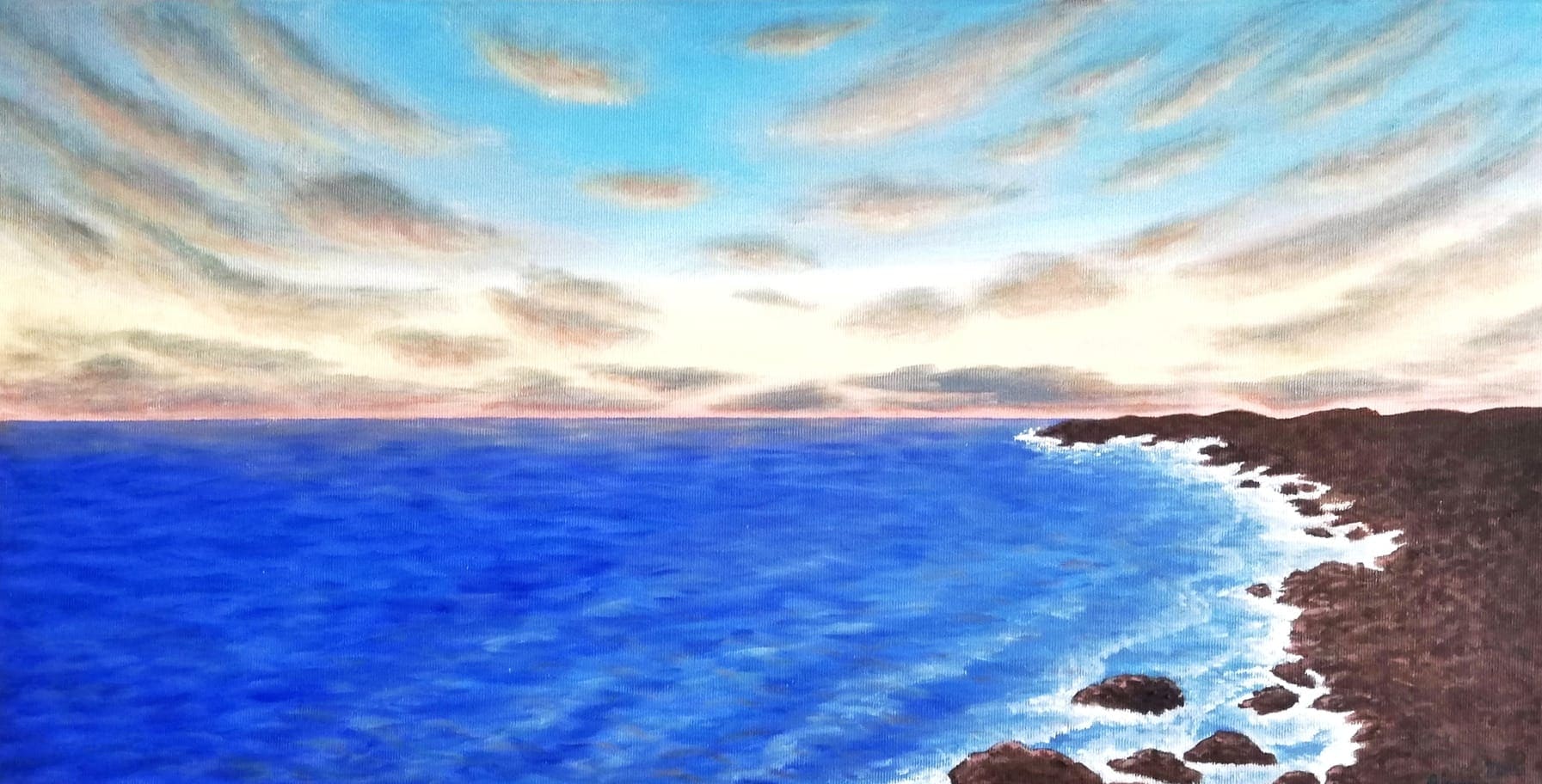 sunrise sunset beach painting original