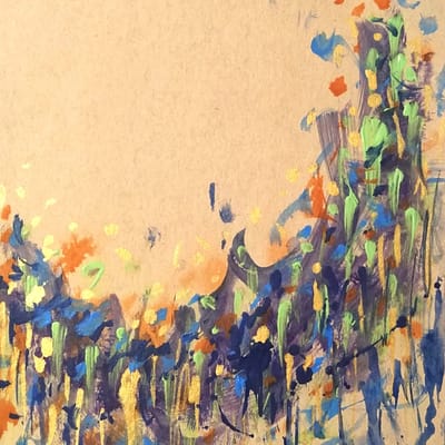 Joyful moon – abstract acrylic painting