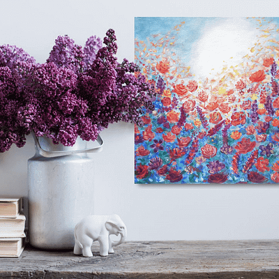 Shine your light through – floral oil painting