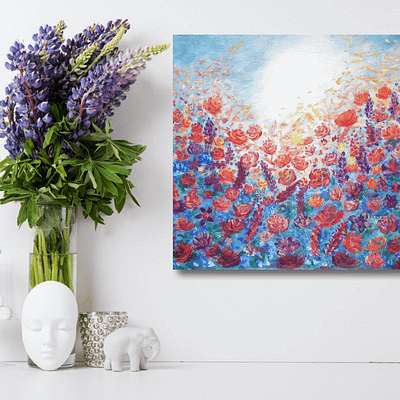Shine your light through – floral oil painting
