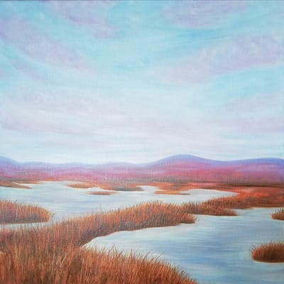 Space for intuition – abstract landscape marsh painting