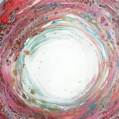 Summer swirl – abstract mixed media painting, 60×80 cm
