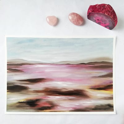 Abstract romantic landscape – painting on paper