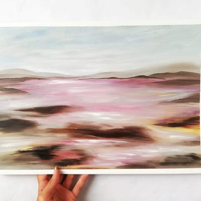 Abstract romantic landscape – painting on paper