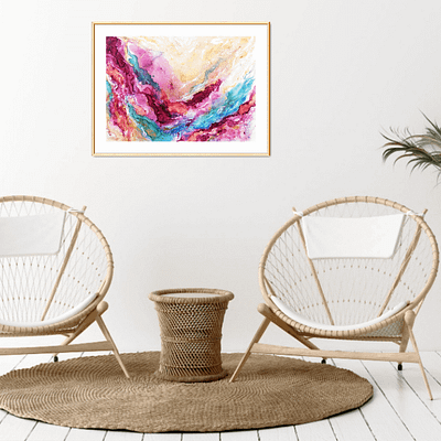 Romantic fantasy – abstract painting on paper, 46×32 cm
