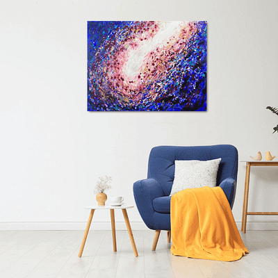 Essence – abstract galaxy painting on canvas, 80×60 cm