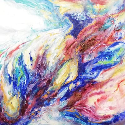 Alchemy – abstract painting on canvas, 90×70 cm