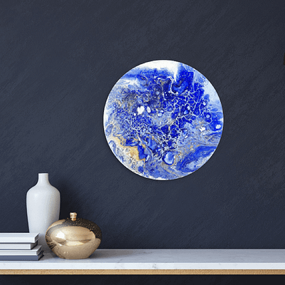 Blue planet Earth – abstract pouring painting