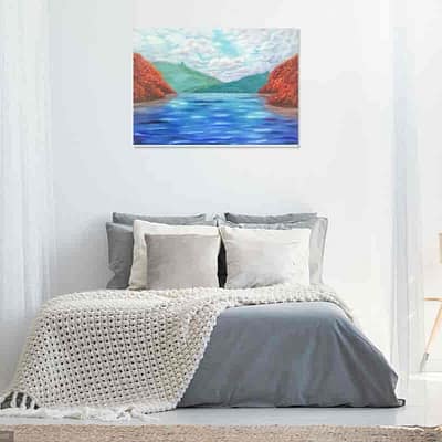 Autumn romance – original oil painting, 70×50 cm