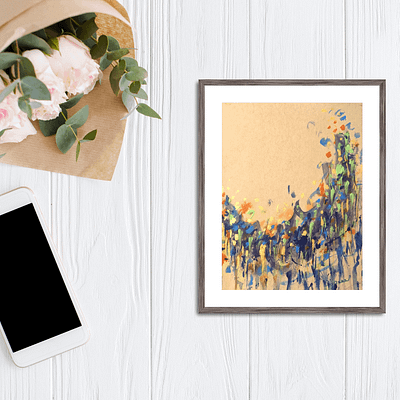 Joyful moon – abstract acrylic painting