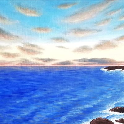 Melody in the waves – seascape oil painting