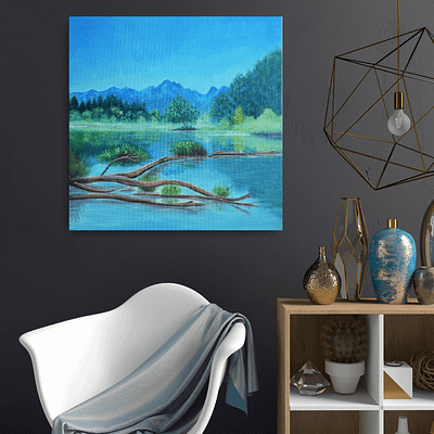 Crystal clear lake – original landscape painting