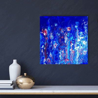 Flowers in the pond – abstract resin painting