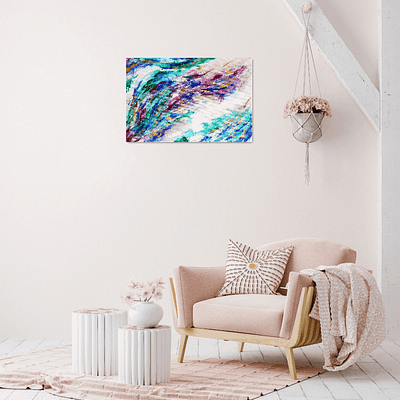 Untamed – Purple and green abstract painting