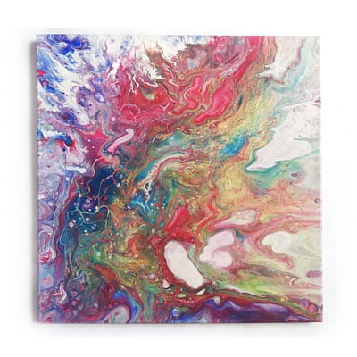 Golden riverbanks – fluid abstract artwork
