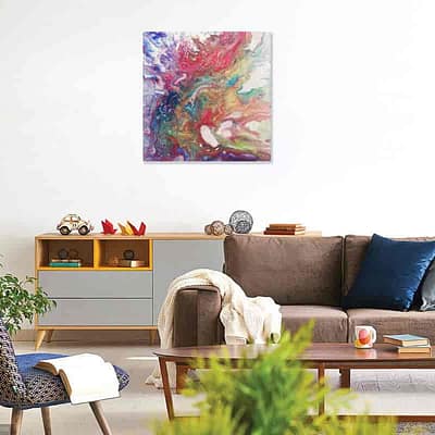 Golden riverbanks – fluid abstract artwork