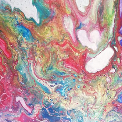 Golden riverbanks – fluid abstract artwork
