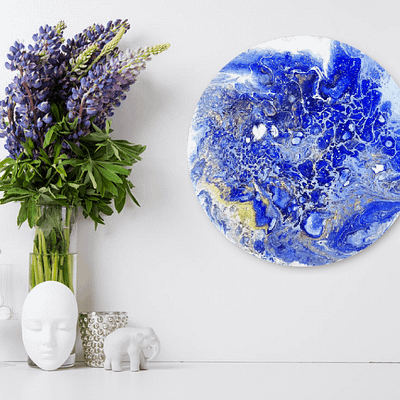 Blue planet Earth – abstract pouring painting