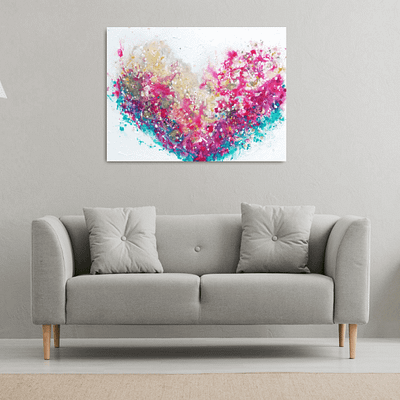Heart full of love – abstract colourful painting