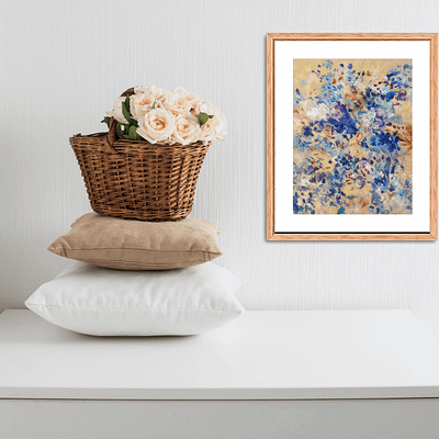 Frosty garden – abstract floral painting