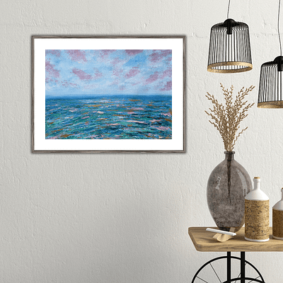 On a wave of hope – sunset oil painting