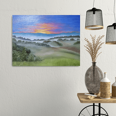 Misty valley – original landscape painting