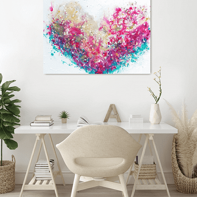 Heart full of love – abstract colourful painting