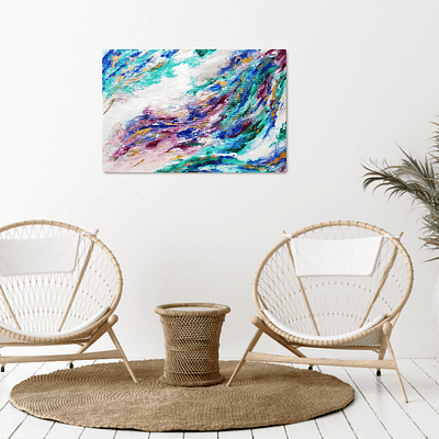 Untamed – Purple and green abstract painting
