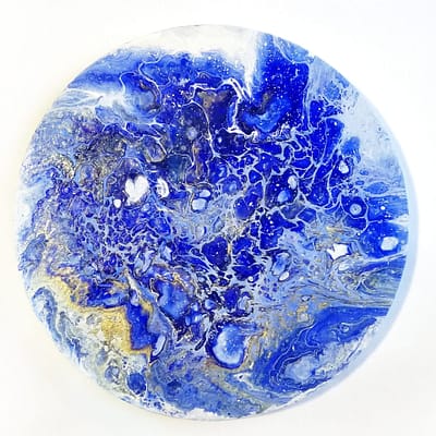 Blue planet Earth – abstract pouring painting