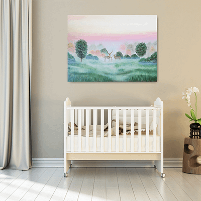 Deer family – original landscape painting