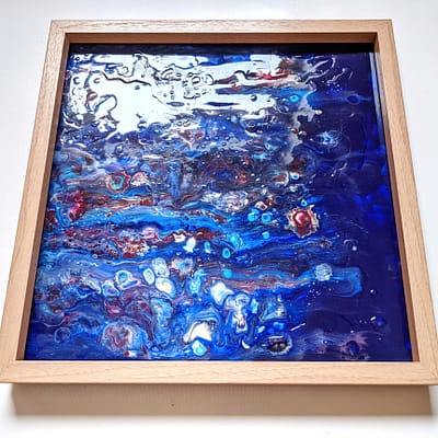 Flowers in the pond – abstract resin painting