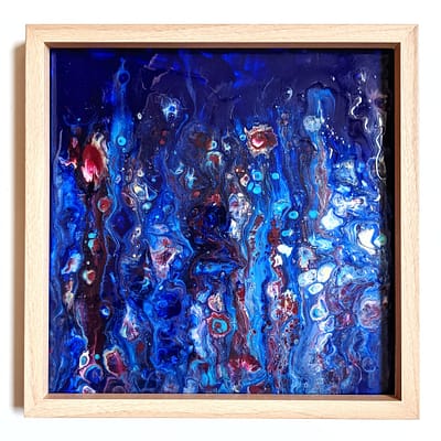 Flowers in the pond – abstract resin painting