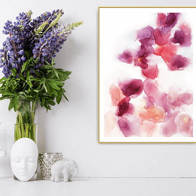 Original ink painting – Pink shades