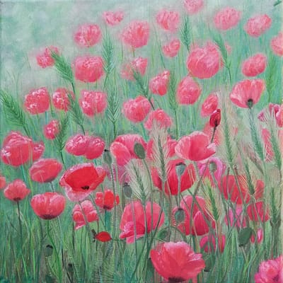 Red poppies – original floral artwork