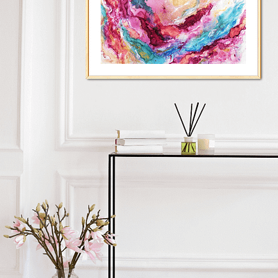 Romantic fantasy – abstract painting on paper, 46×32 cm