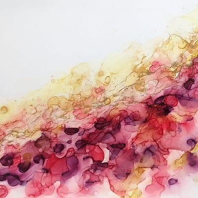 Original ink painting – Gold in red