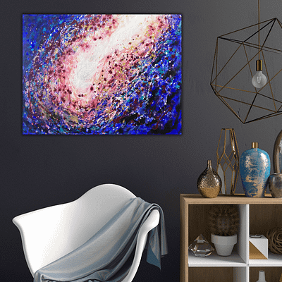 Essence – abstract galaxy painting on canvas, 80×60 cm