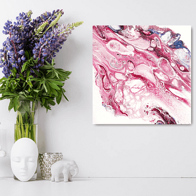 Abstract fluid artwork – Sweet love, 30x30cm