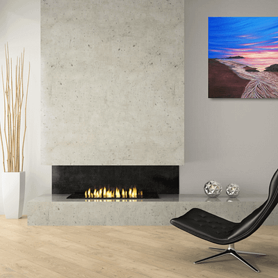 Sweet sunset at sea – sunset beach painting