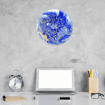 Blue planet Earth – abstract pouring painting