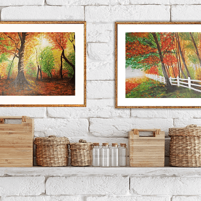 Autumn in the forest – original oil painting