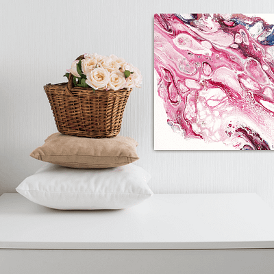 Abstract fluid artwork – Sweet love, 30x30cm