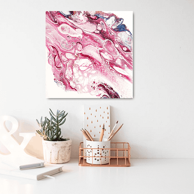 Abstract fluid artwork – Sweet love, 30x30cm
