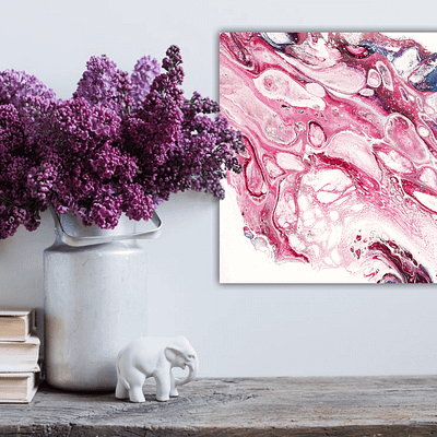 Abstract fluid artwork – Sweet love, 30x30cm
