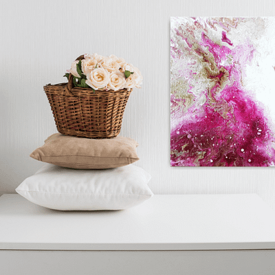Magenta galaxy – modern abstract painting