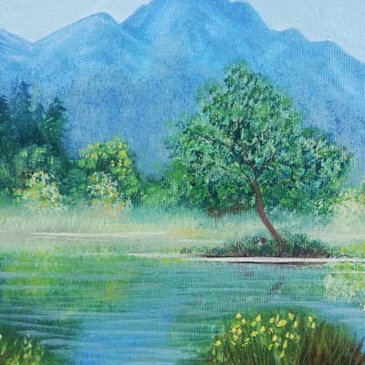 Crystal clear lake – original landscape painting