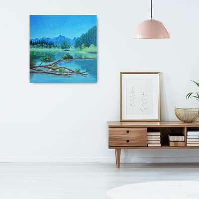 Crystal clear lake – original landscape painting