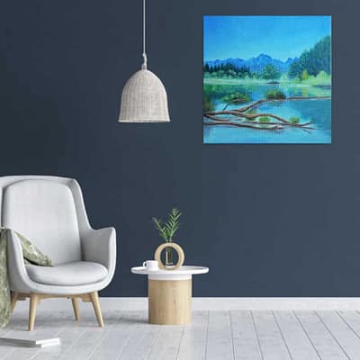 Crystal clear lake – original landscape painting