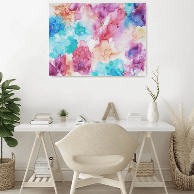 Dreamy world – abstract ink painting on canvas, 80×60 cm